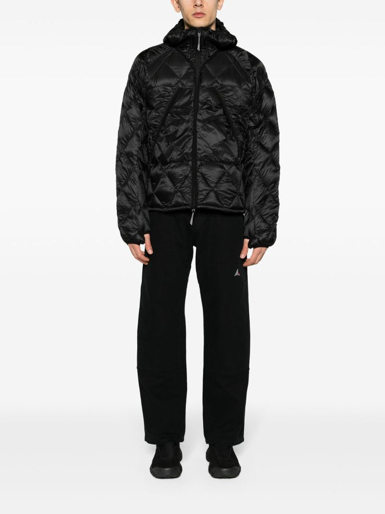 Black Hooded Quilted Jacket