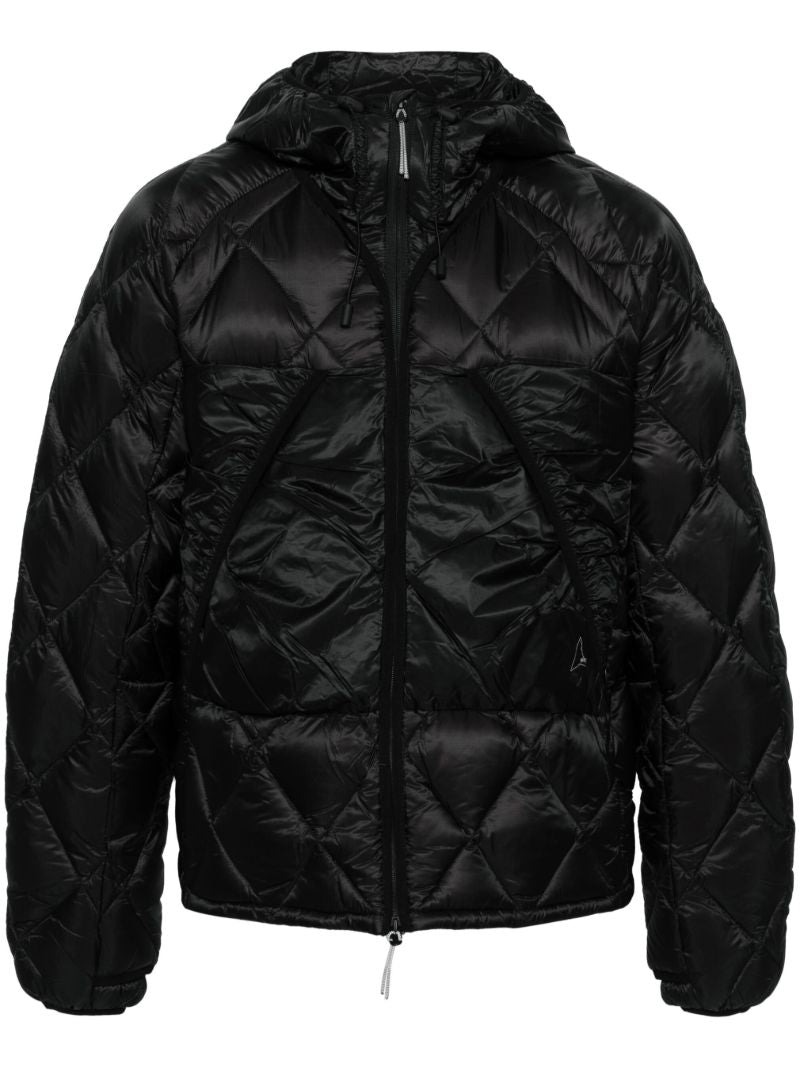 Black Hooded Quilted Jacket