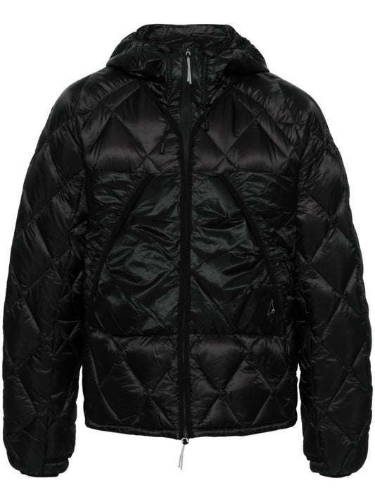 Black Hooded Quilted Jacket