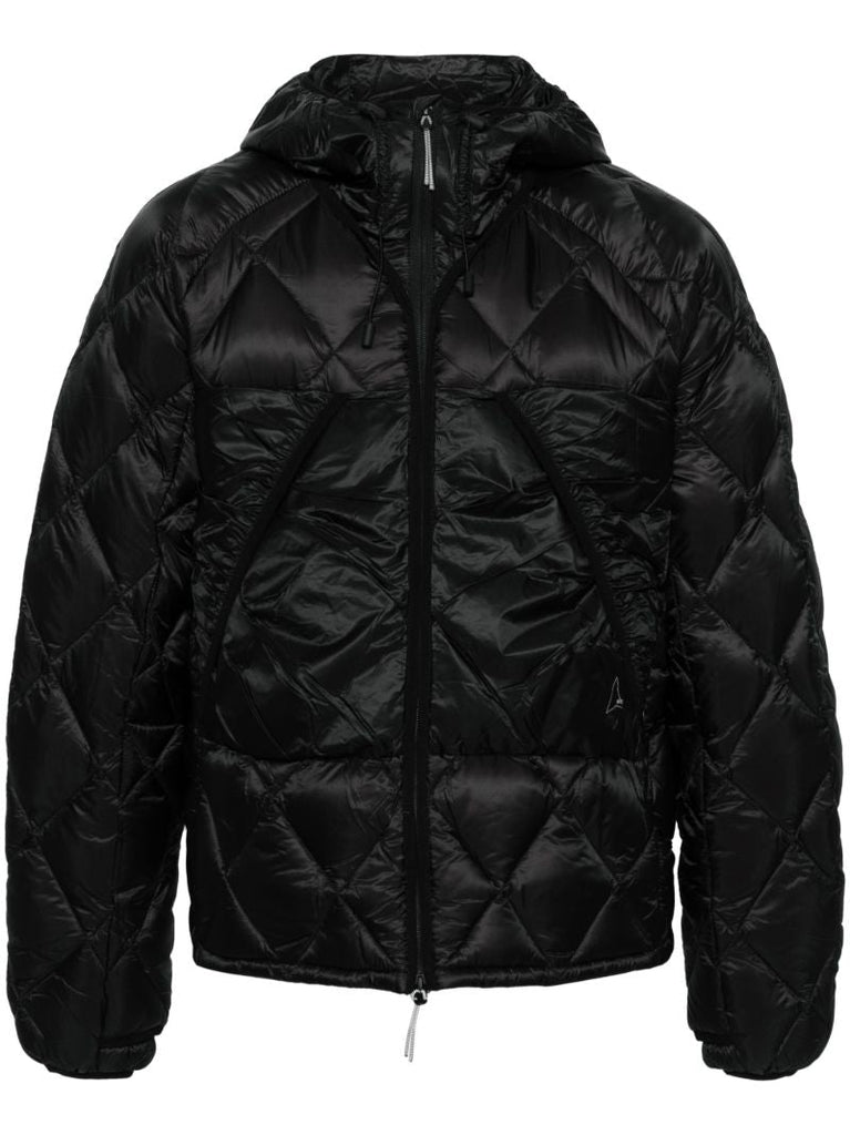 Black Hooded Quilted Jacket