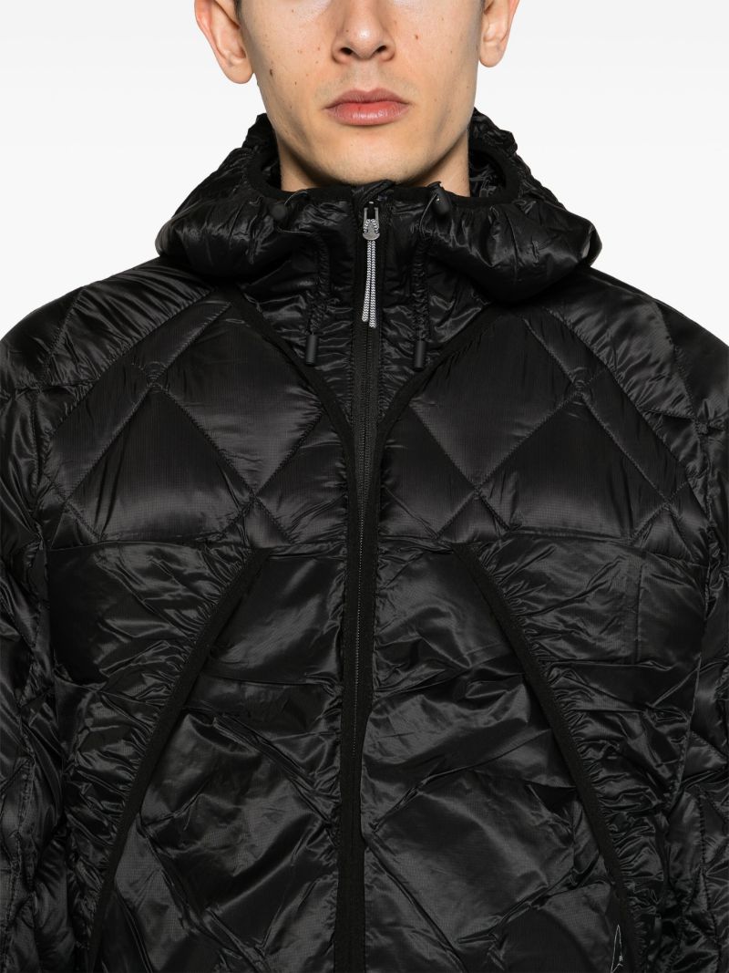 Black Hooded Quilted Jacket