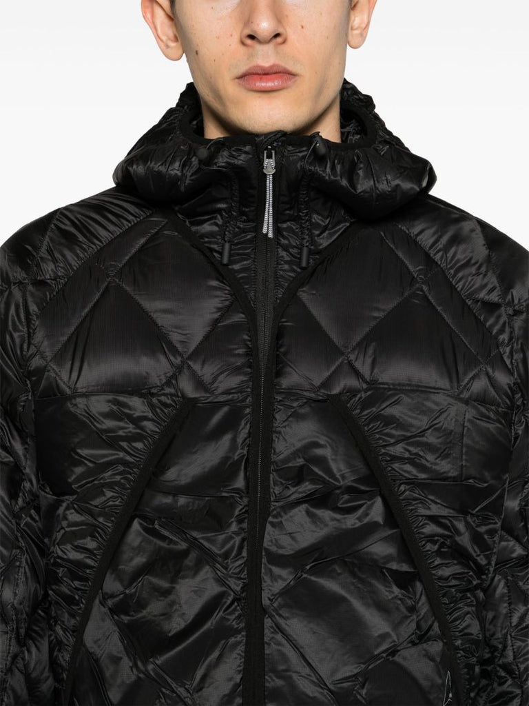 Black Hooded Quilted Jacket