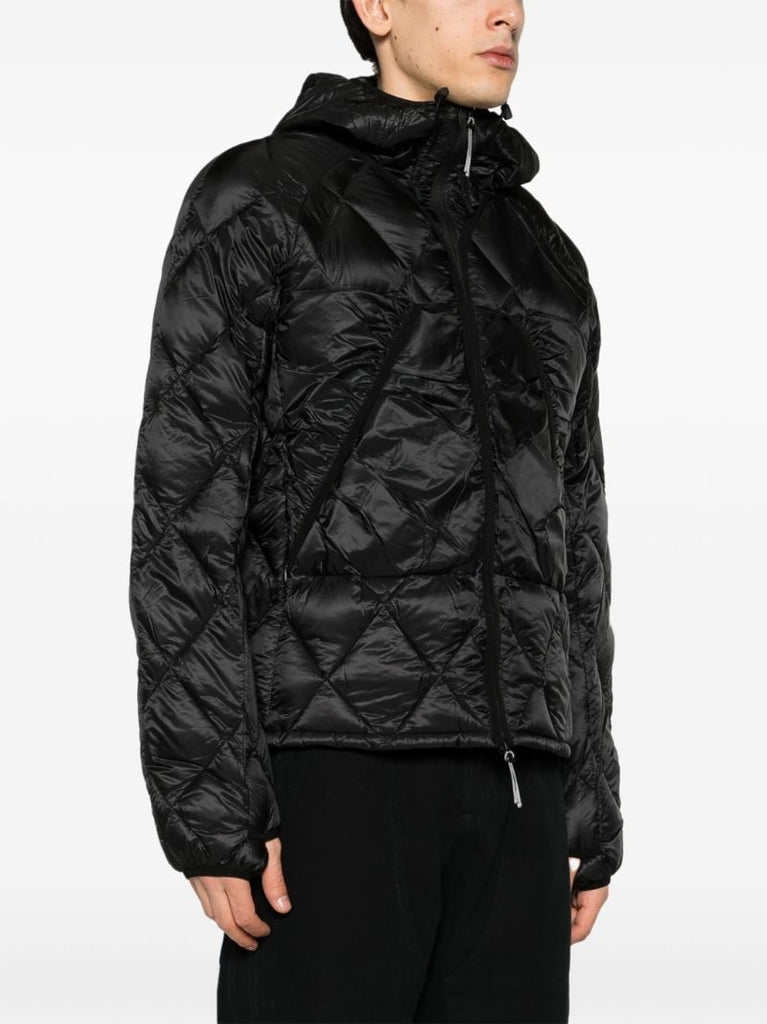 Black Hooded Quilted Jacket