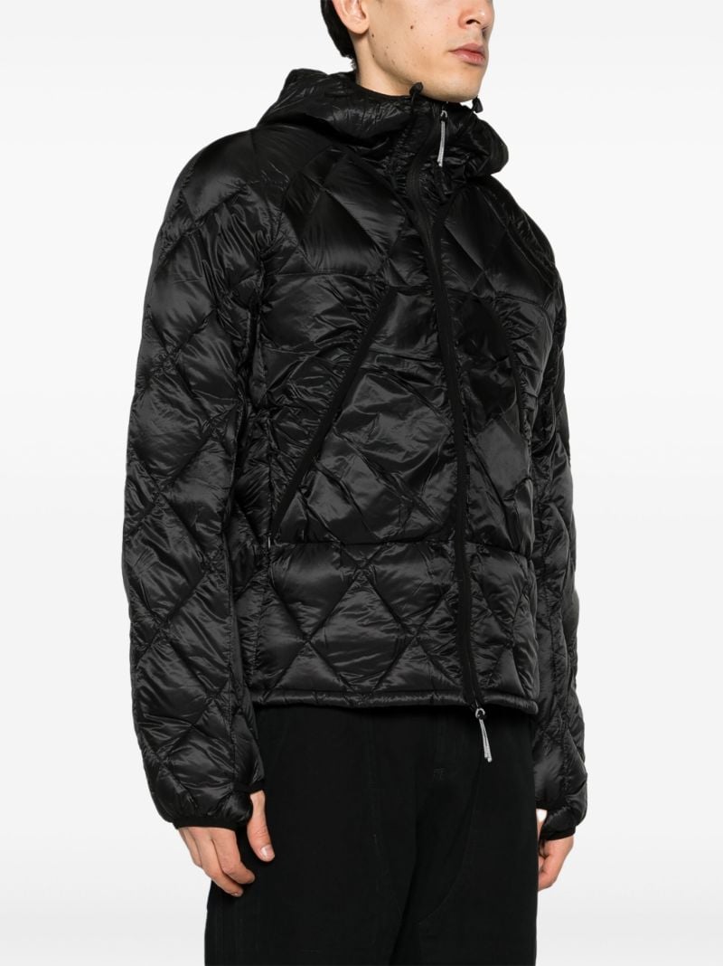 Black Hooded Quilted Jacket