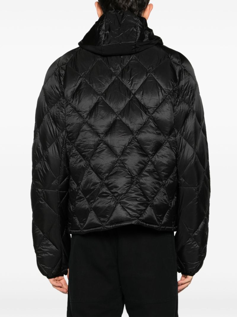 Black Hooded Quilted Jacket