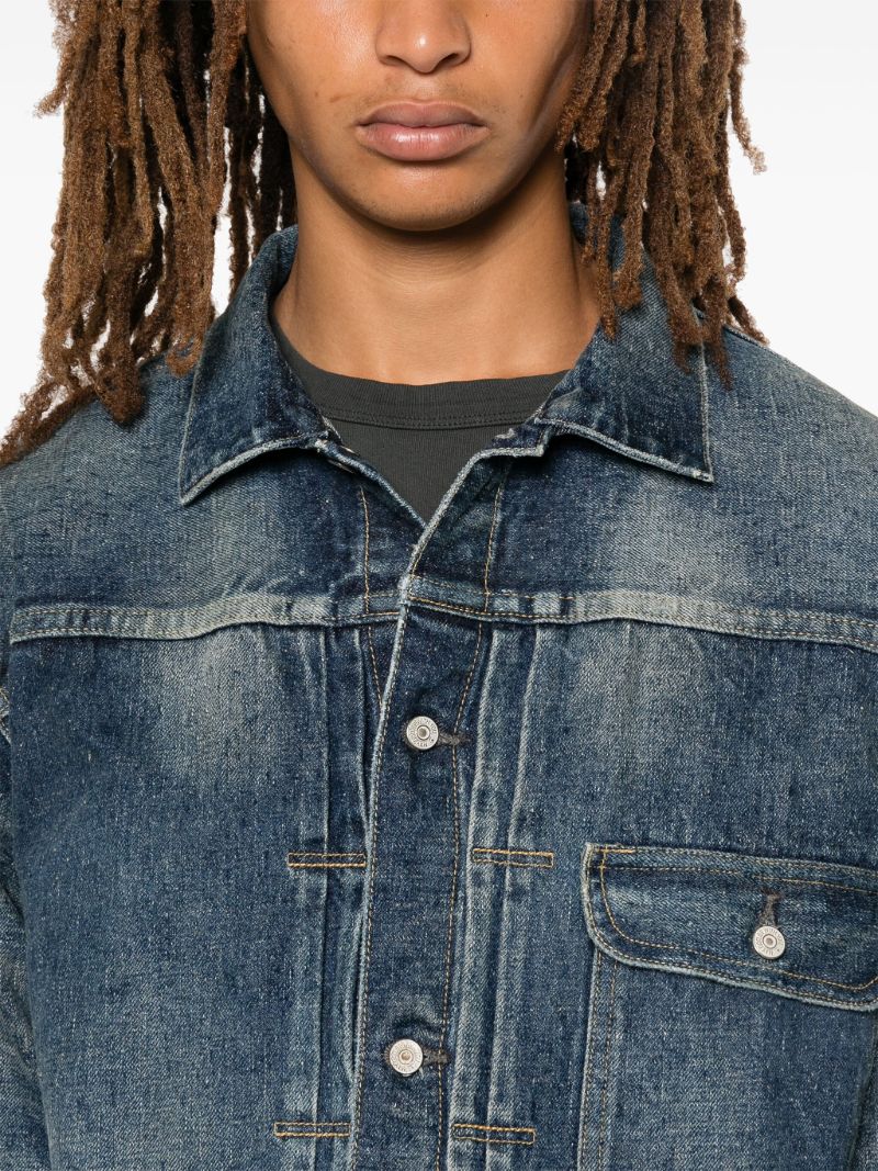 Blue Distressed Denim Jacket