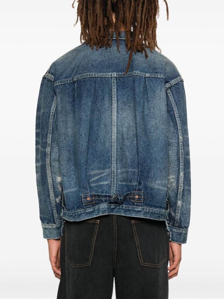 Blue Distressed Denim Jacket