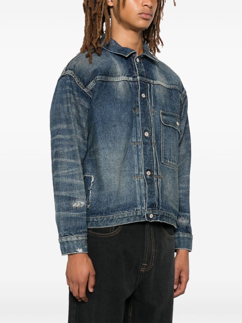 Blue Distressed Denim Jacket