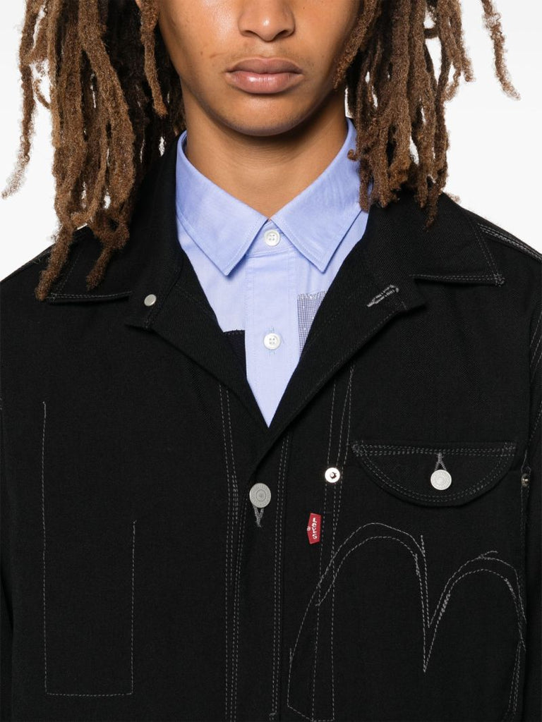 Black Contrasting Shirt Jacket