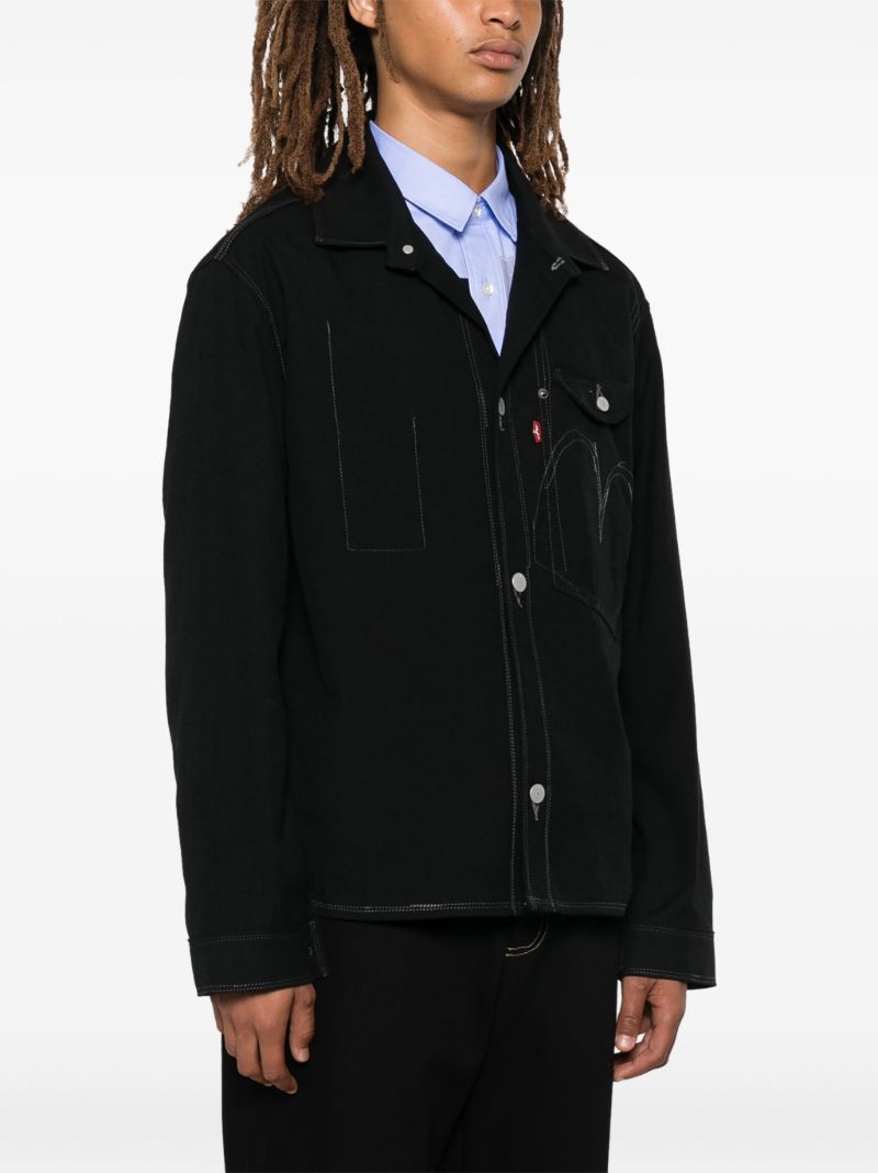Black Contrasting Shirt Jacket