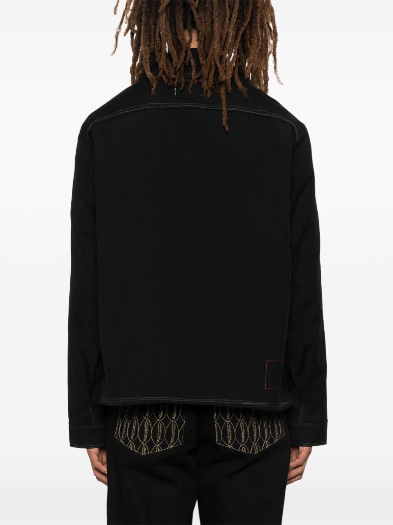 Black Contrasting Shirt Jacket