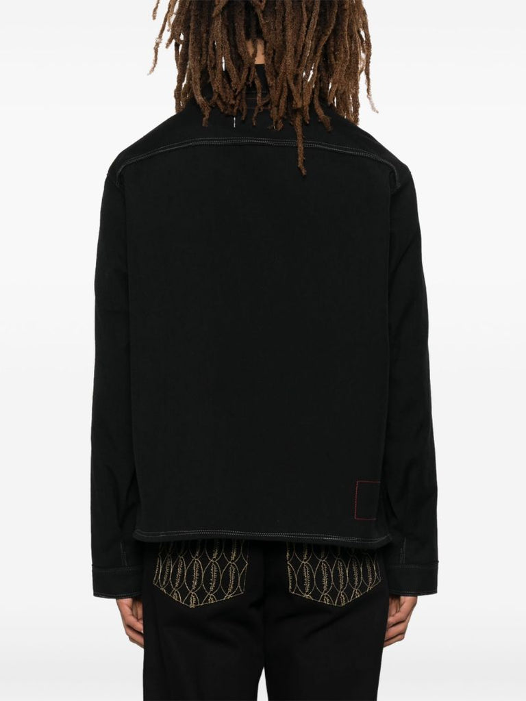 Black Contrasting Shirt Jacket