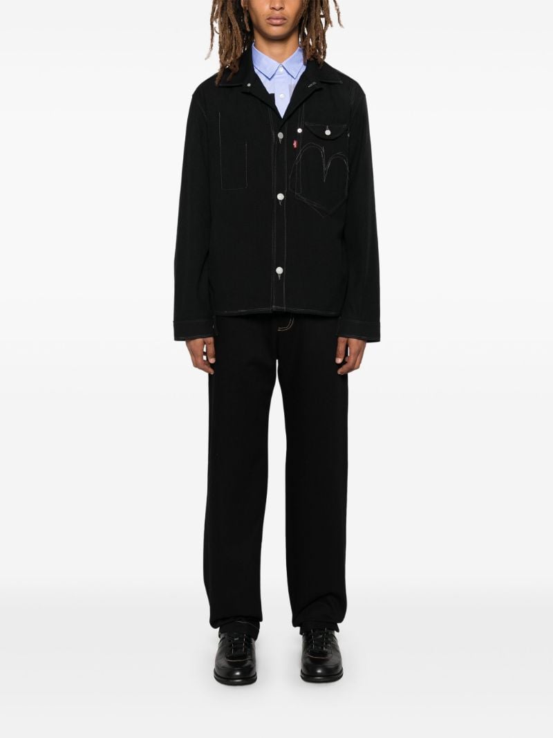 Black Contrasting Shirt Jacket