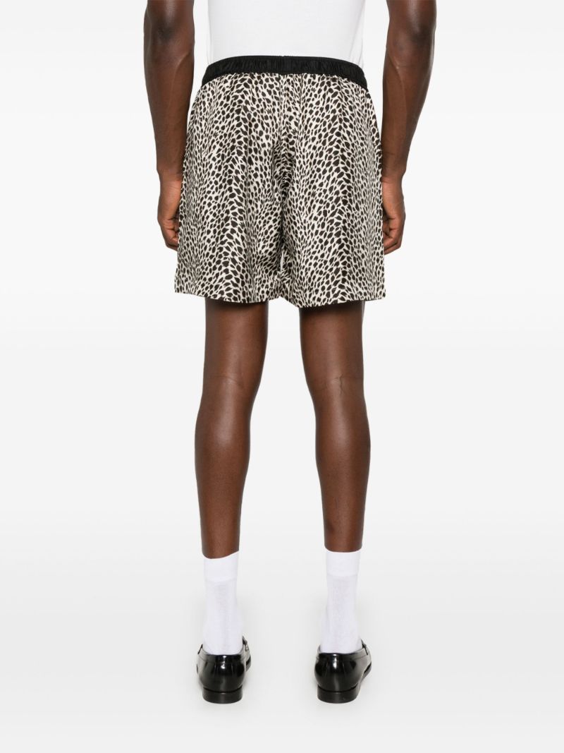 Black Leopard Print Shorts