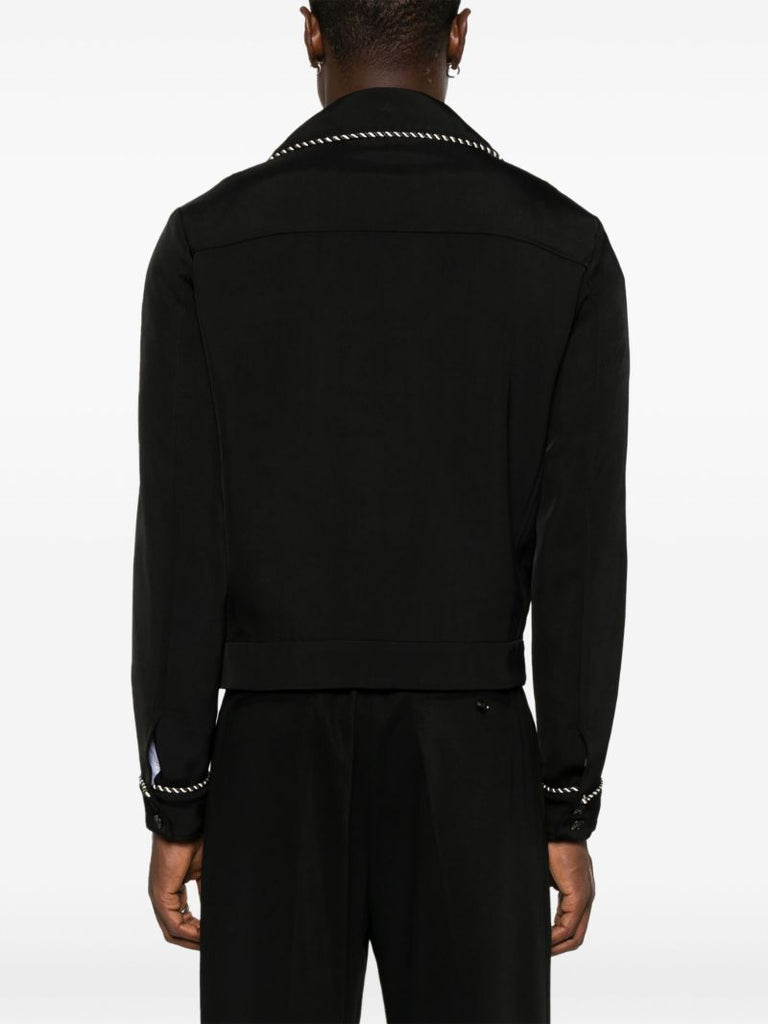 Black Leopard Print Bomber Jacket