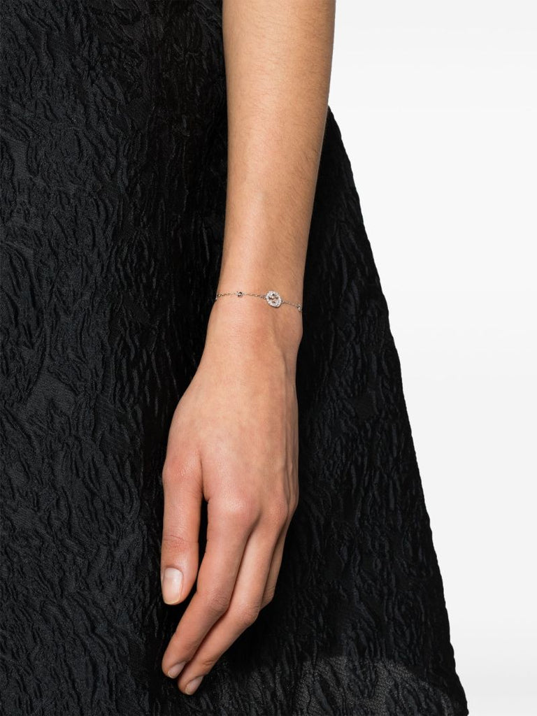 18k White Gold Interlocking G Diamond Bracelet