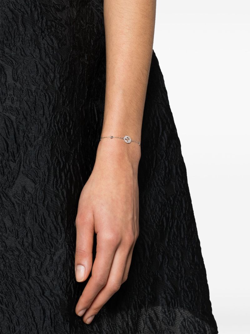 18k White Gold Interlocking G Diamond Bracelet