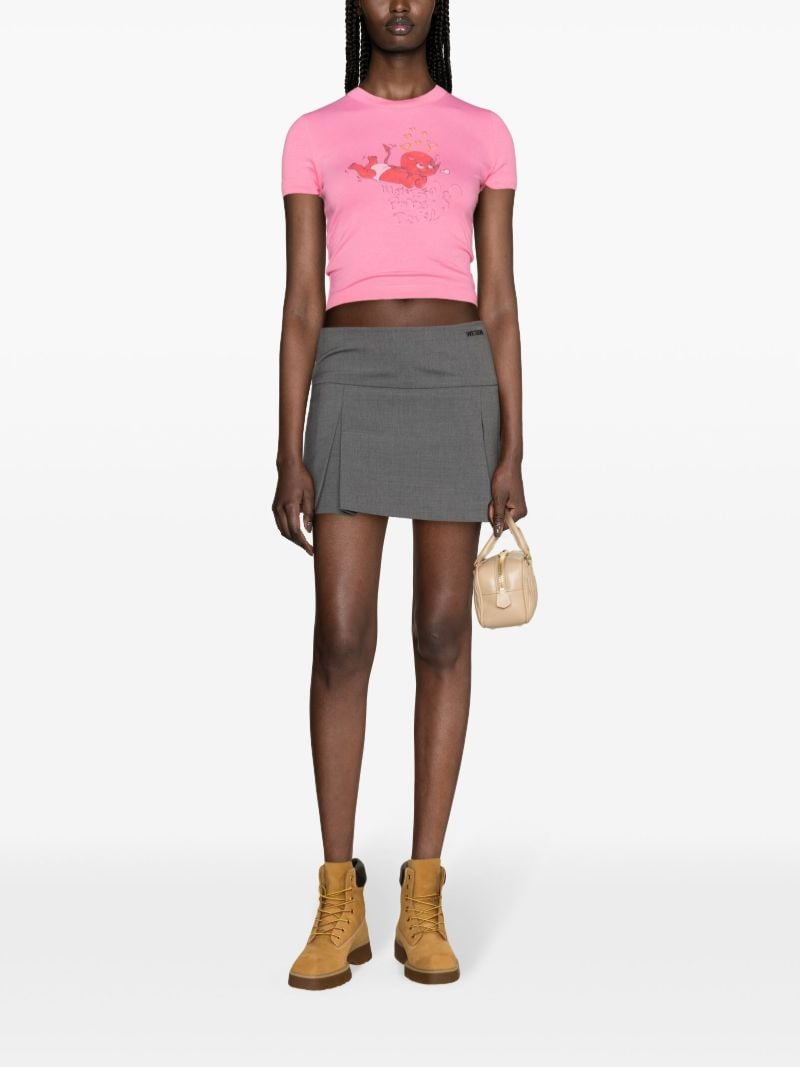 Pink Doodle Monster-print T-shirt