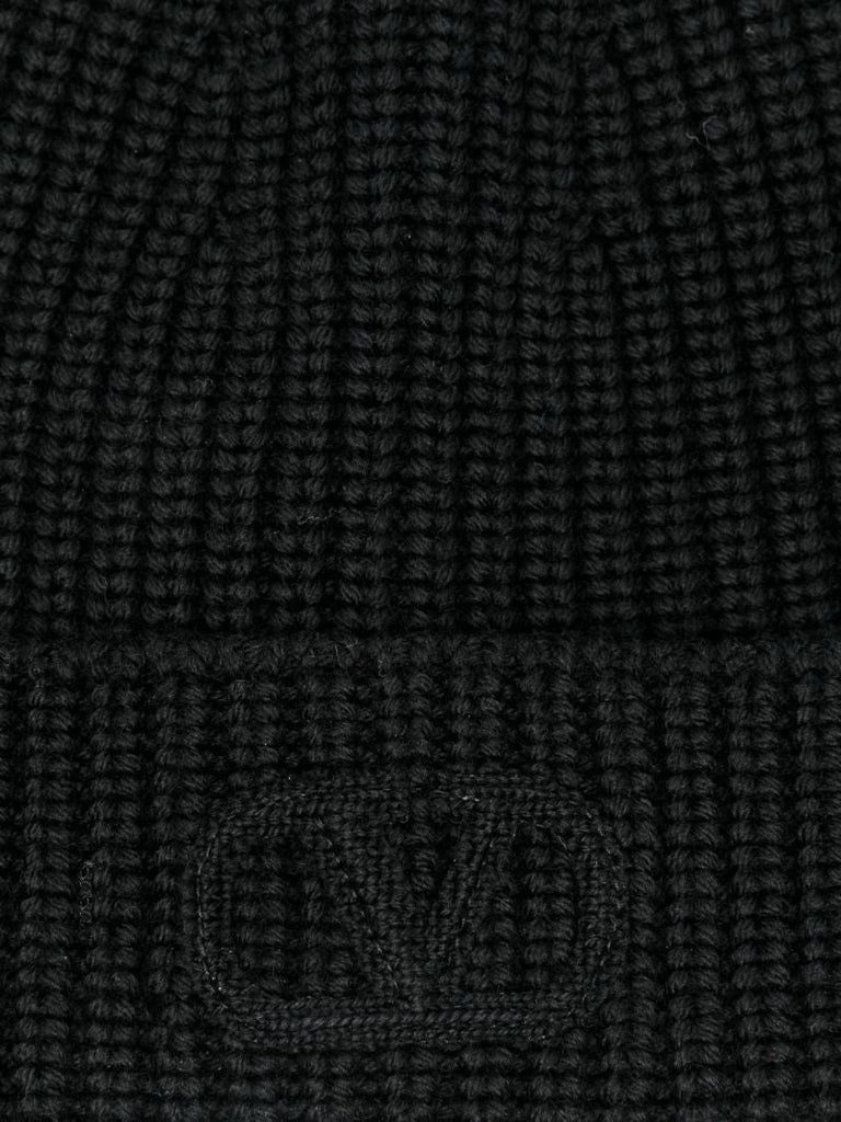 Black Vlogo Signature Wool Beanie