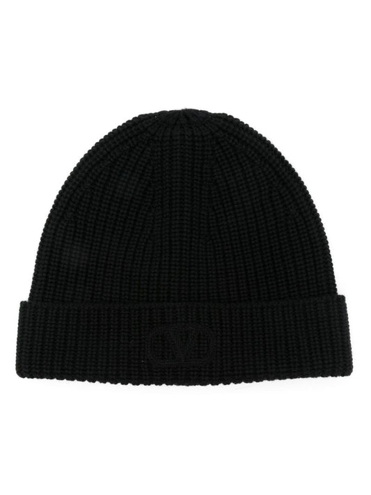 Black Vlogo Signature Wool Beanie