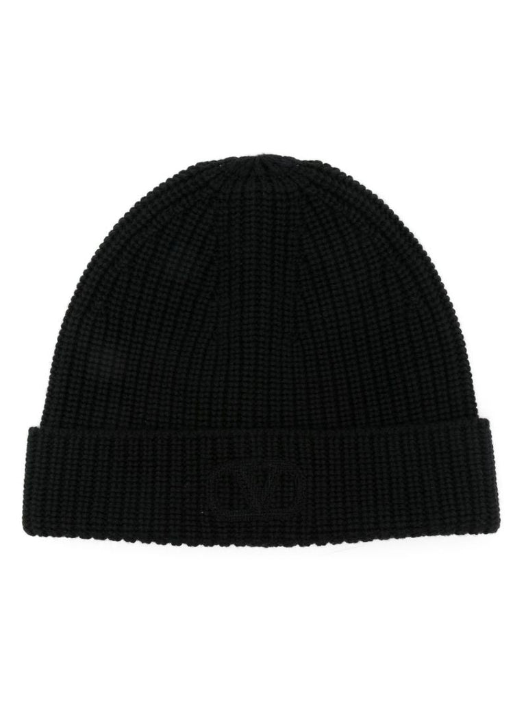 Black Vlogo Signature Wool Beanie