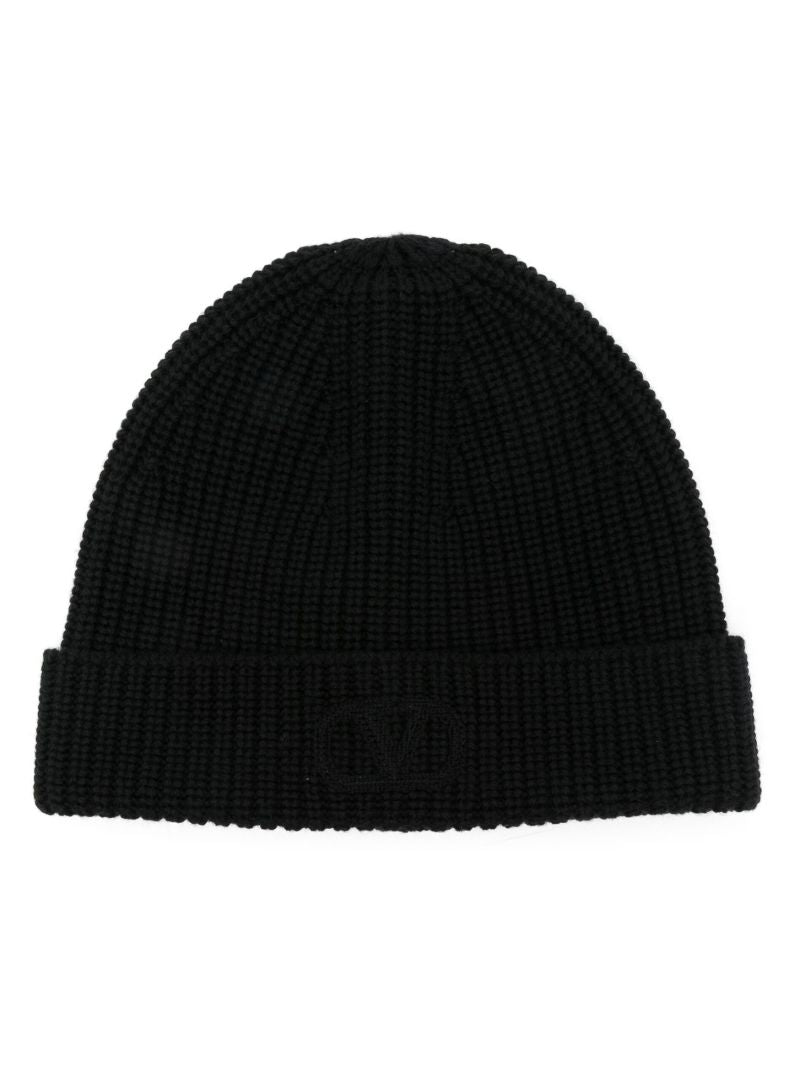 Black Vlogo Signature Wool Beanie