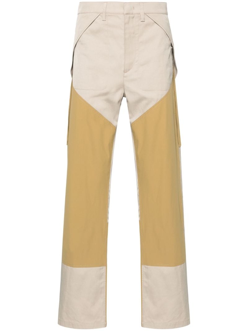 Neutral Panelled Straight-leg Trousers
