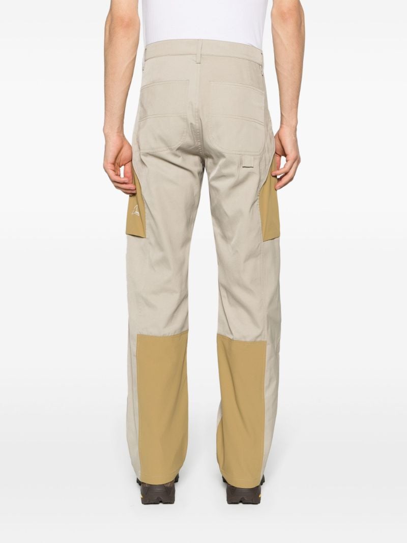 Neutral Panelled Straight-leg Trousers