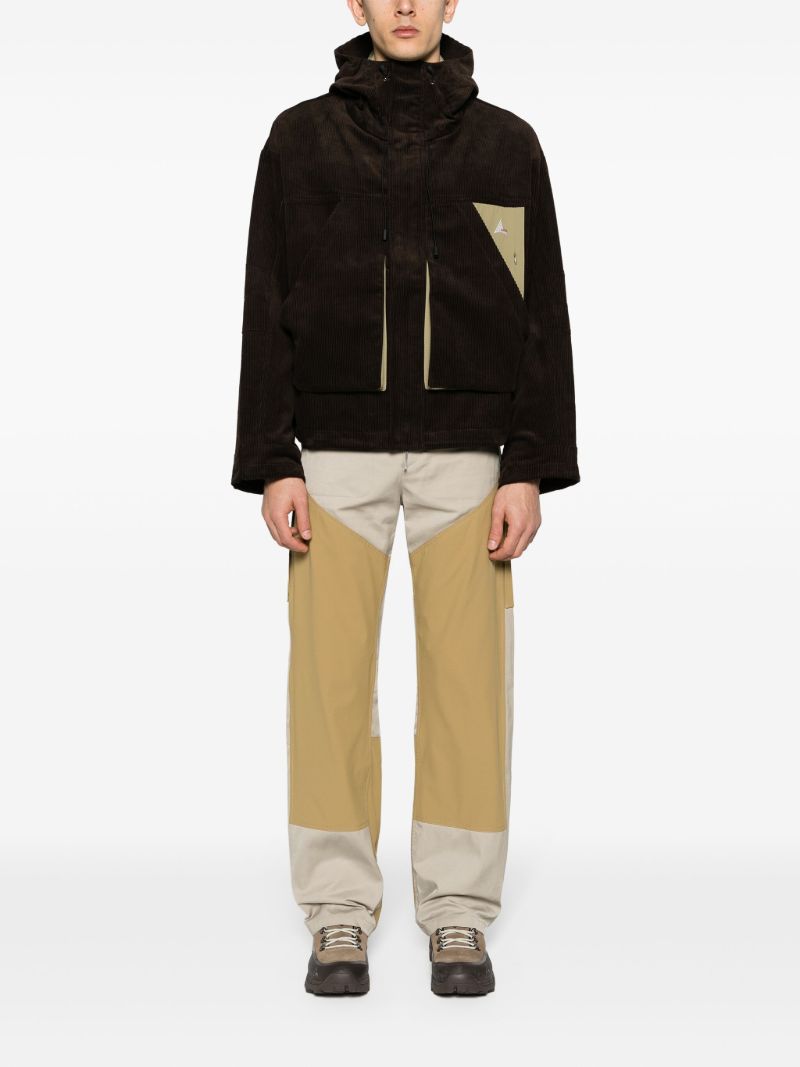 Neutral Panelled Straight-leg Trousers