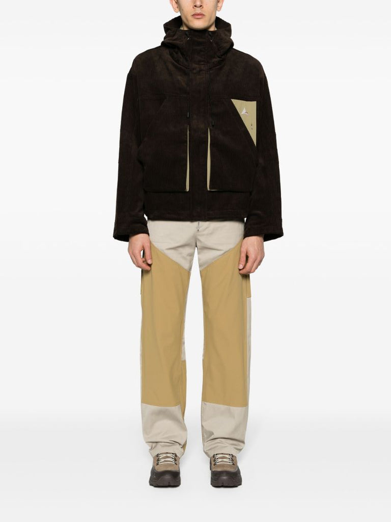 Neutral Panelled Straight-leg Trousers