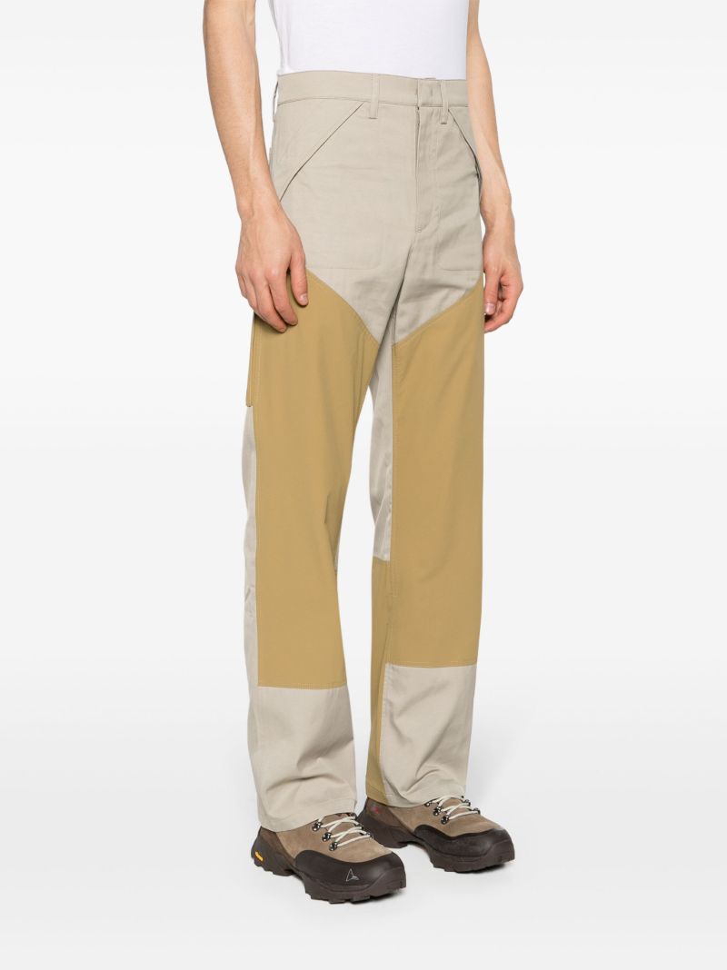 Neutral Panelled Straight-leg Trousers
