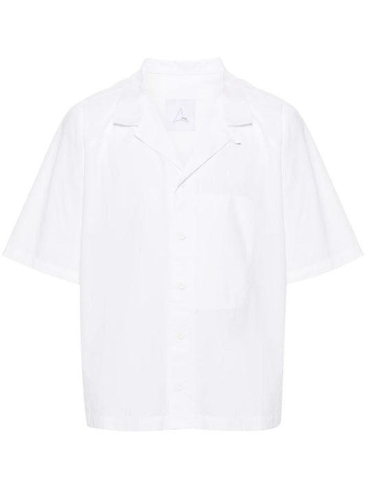 White Poplin Short-sleeve Shirt