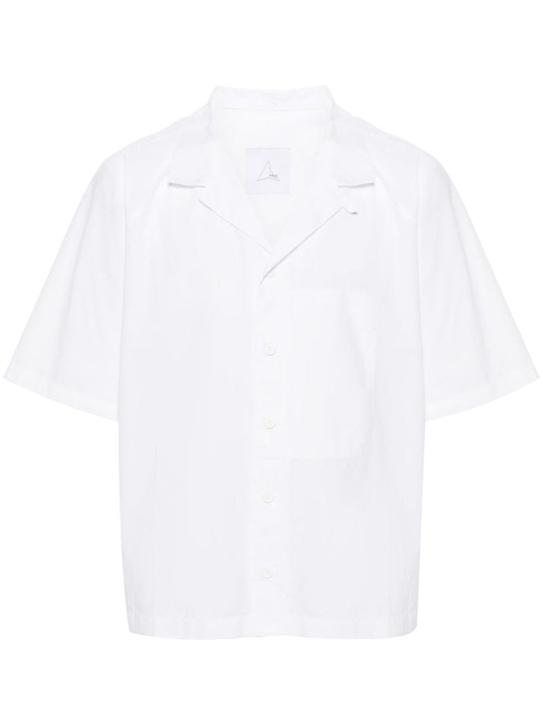 White Poplin Short-sleeve Shirt