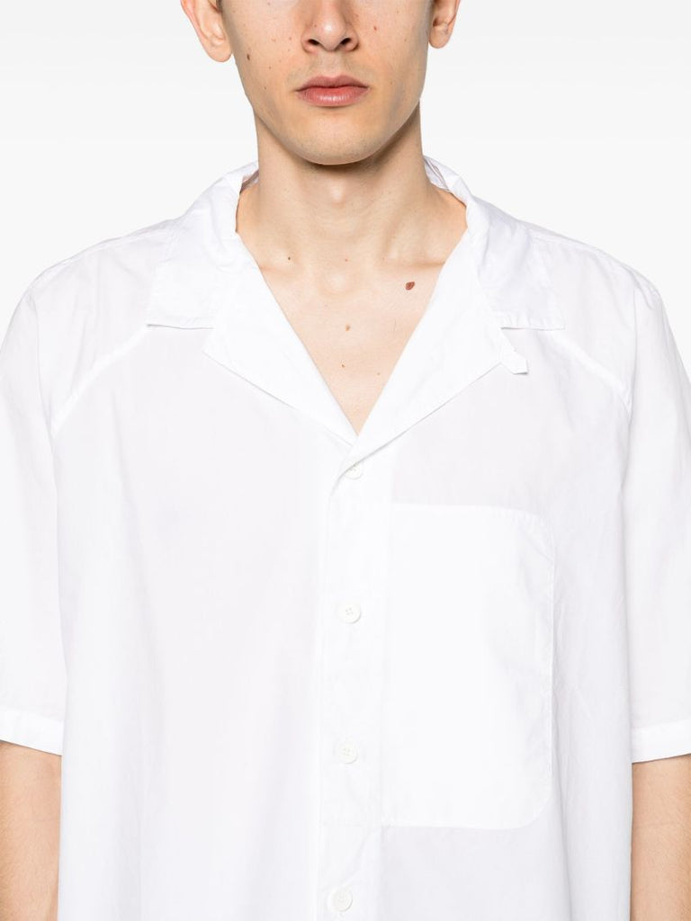 White Poplin Short-sleeve Shirt