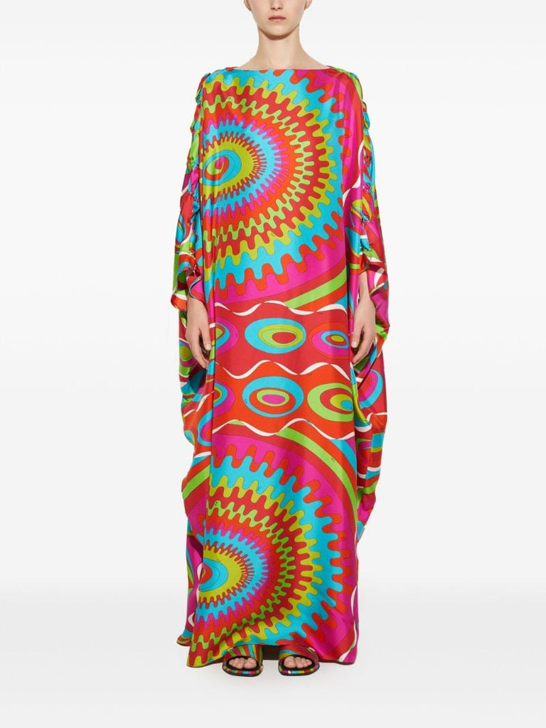 Pink Bersaglio-print Kaftan Dress