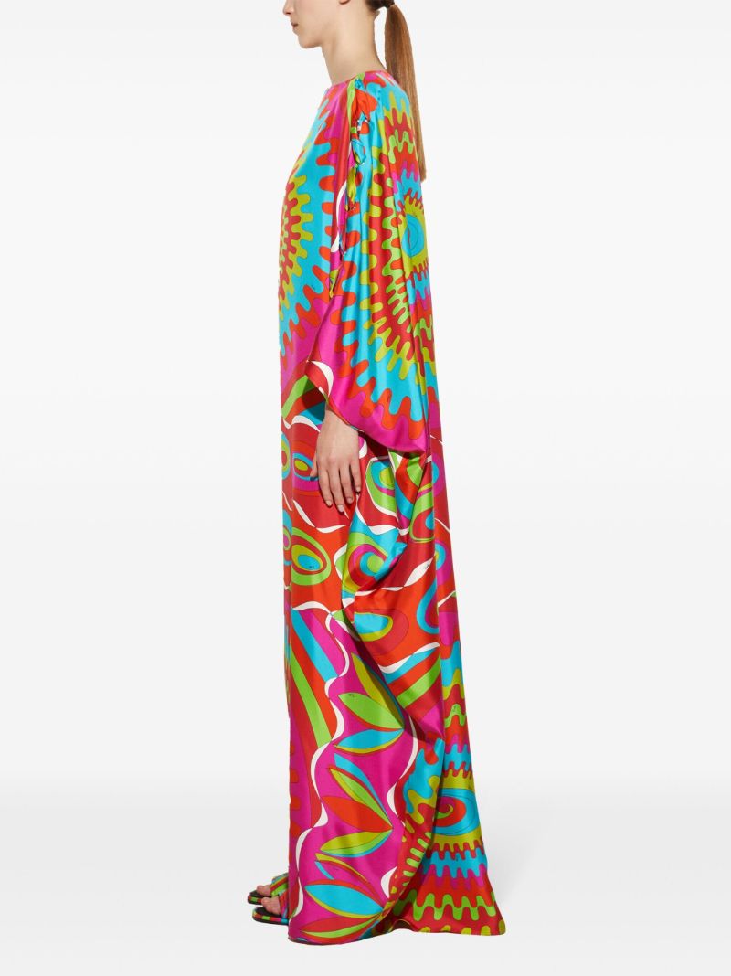 Pink Bersaglio-print Kaftan Dress