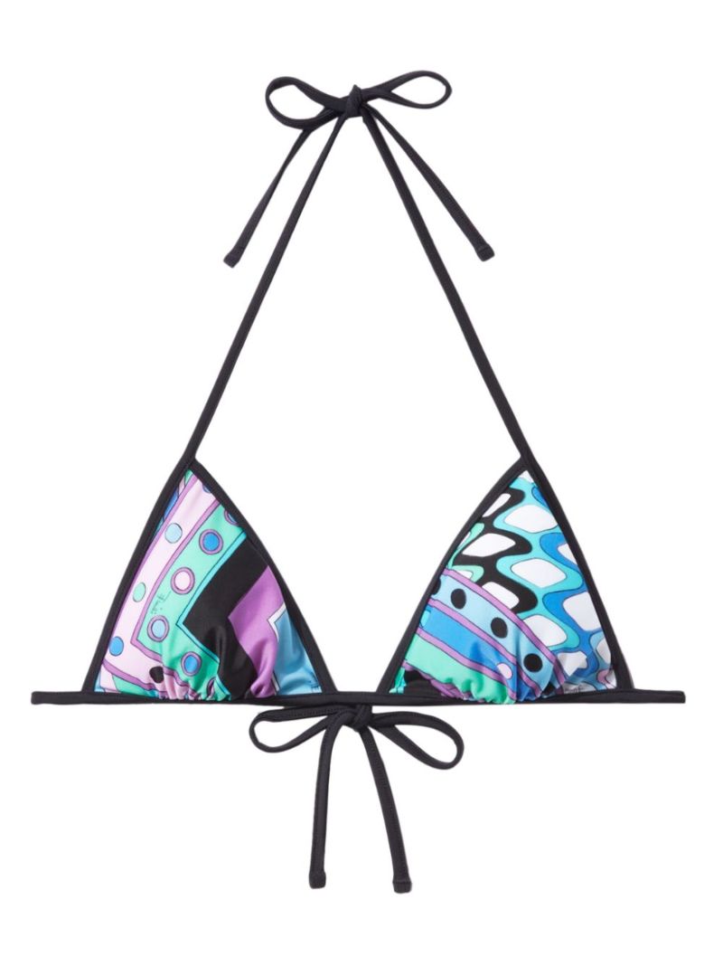 Black Vivara Print Bikini Top