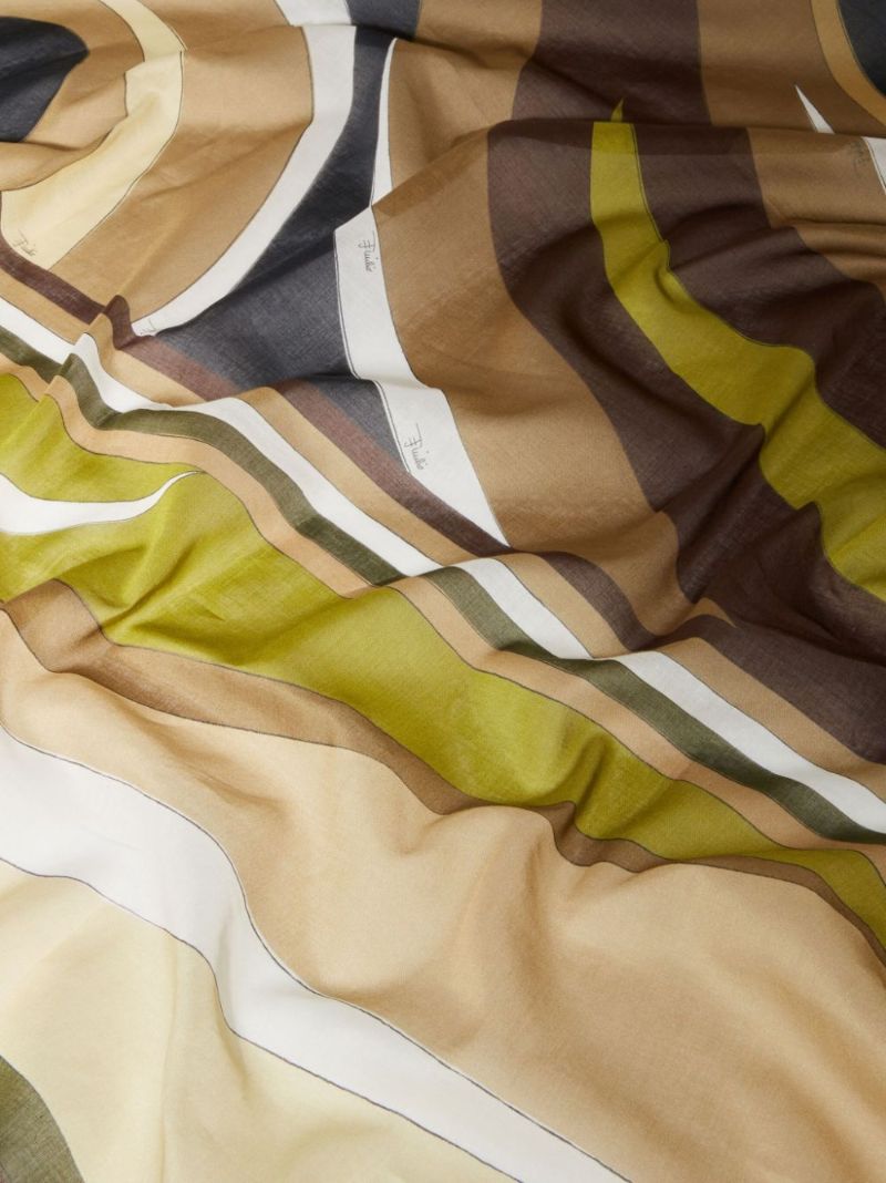 Brown Cigni-print Cotton Sarong