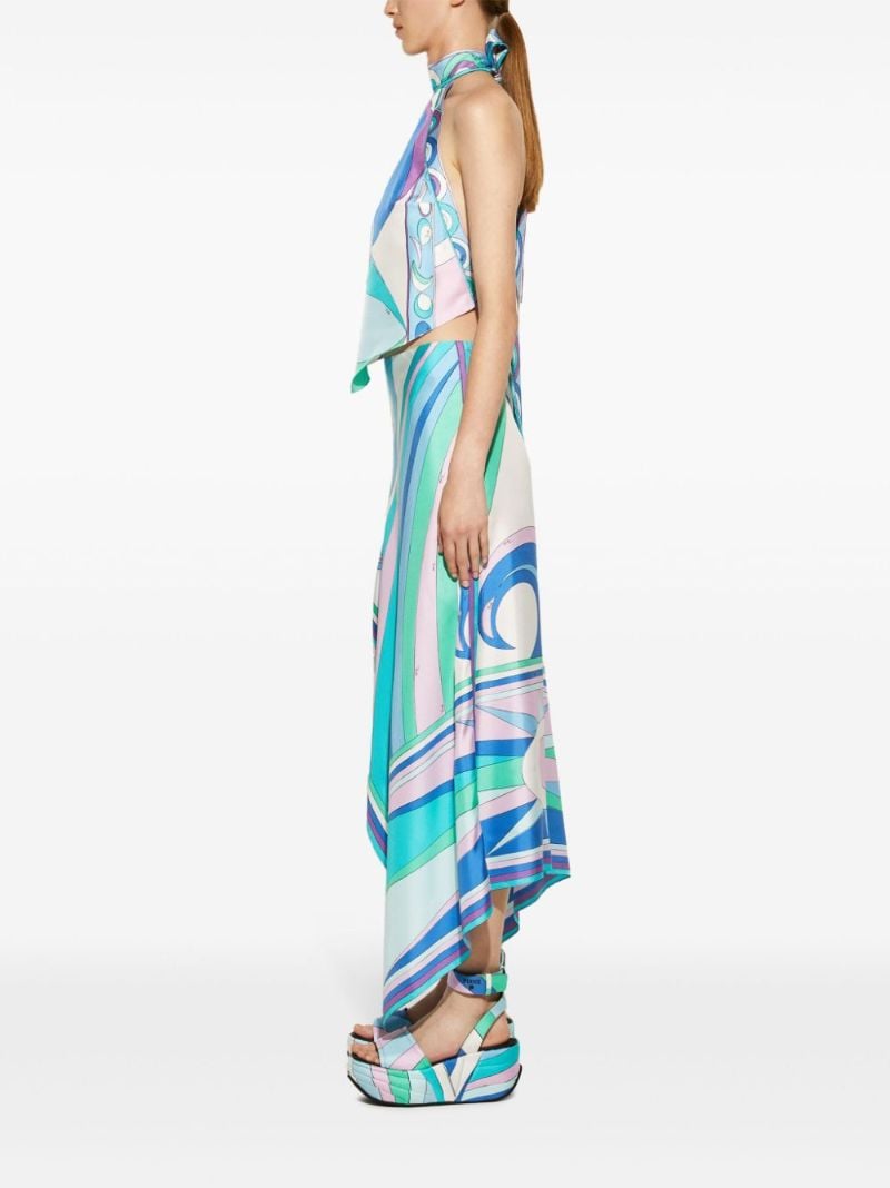 White Pesci Silk Halterneck Blouse