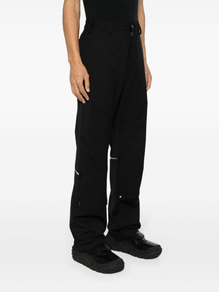 Black Utility Straight-leg Trousers