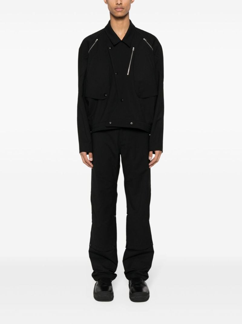 Black Utility Straight-leg Trousers