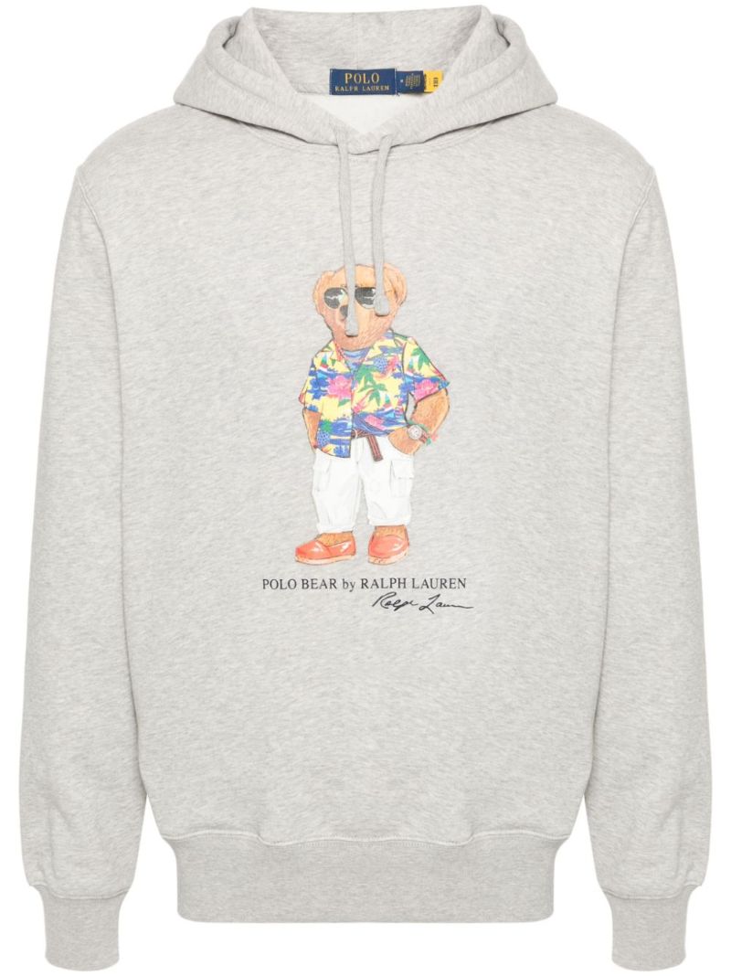 Grey Polo Bear Fleece Hoodie