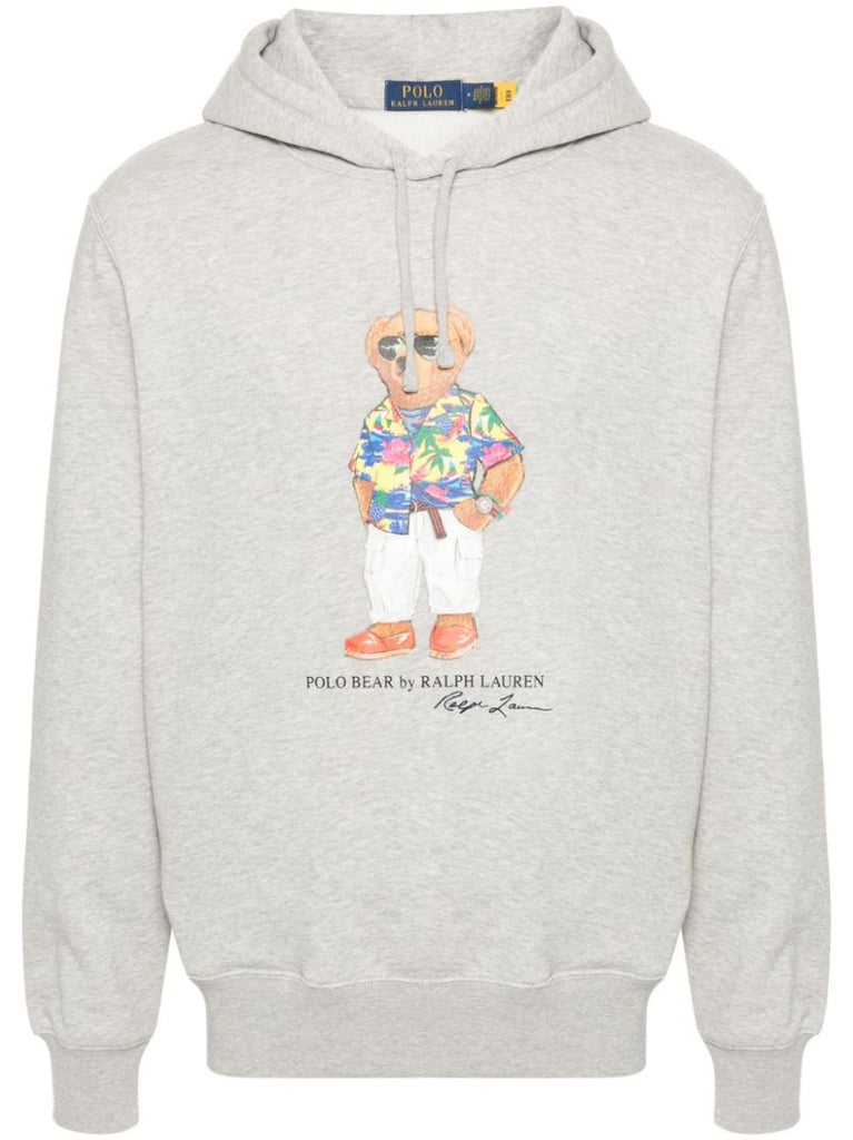Grey Polo Bear Fleece Hoodie
