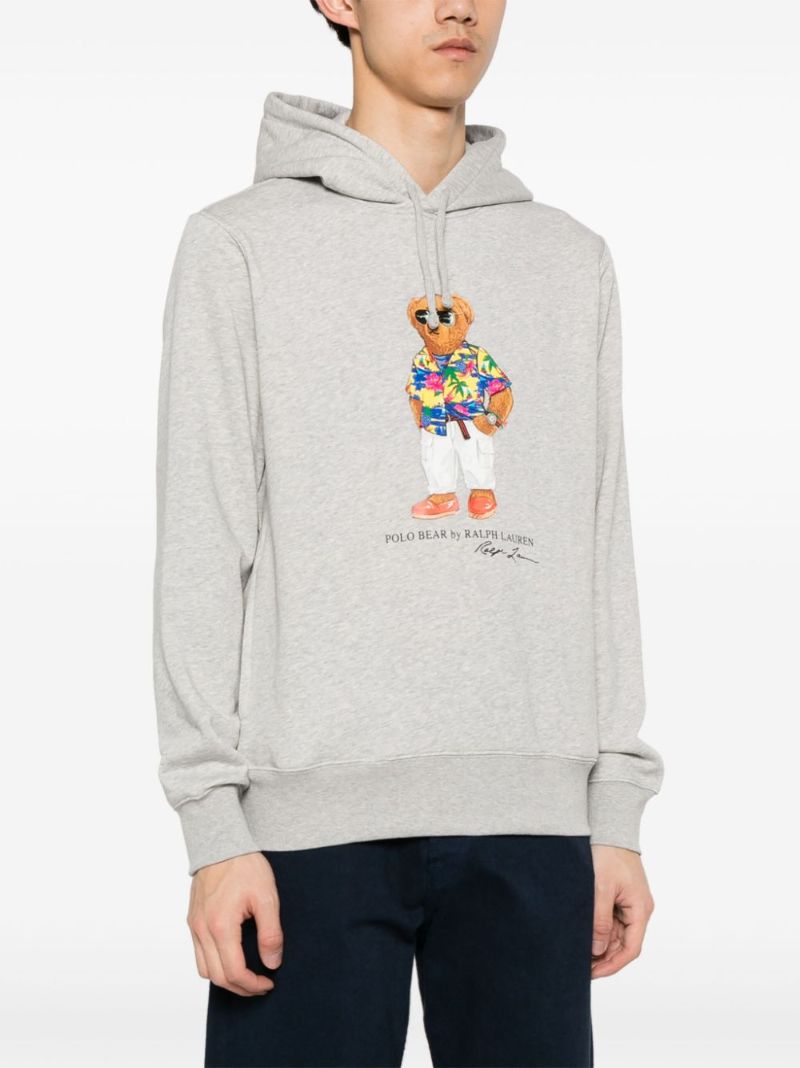 Grey Polo Bear Fleece Hoodie