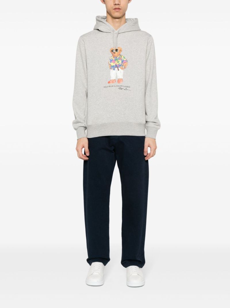 Grey Polo Bear Fleece Hoodie