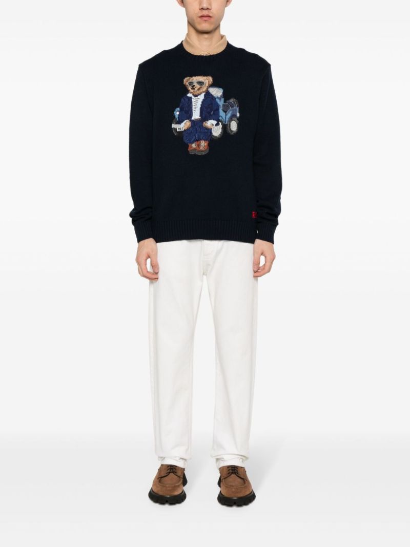 Blue Polo Bear Cotton Sweater