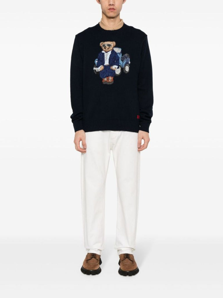 Blue Polo Bear Cotton Sweater