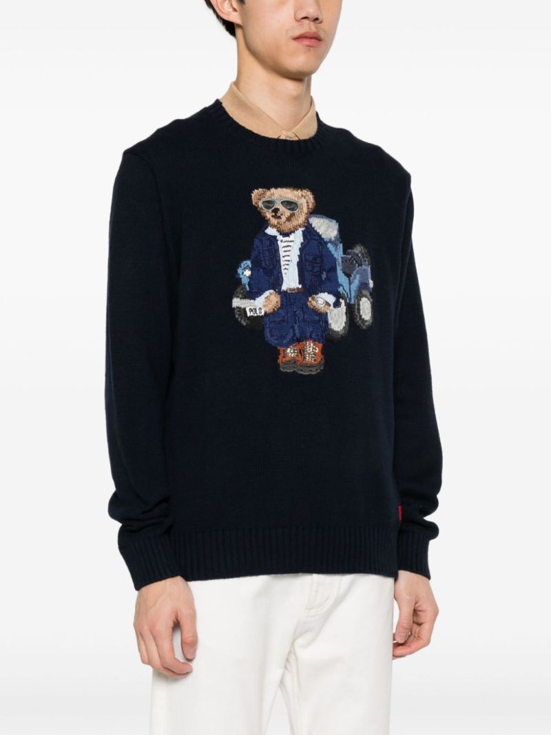 Blue Polo Bear Cotton Sweater