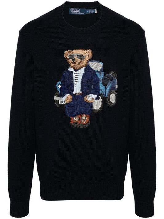 Blue Polo Bear Cotton Sweater