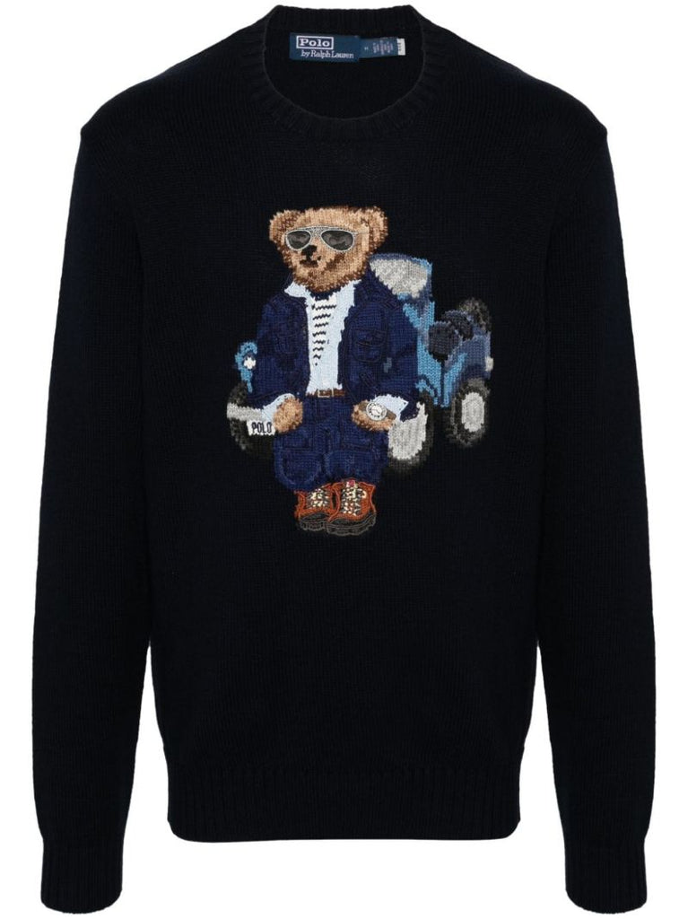 Blue Polo Bear Cotton Sweater